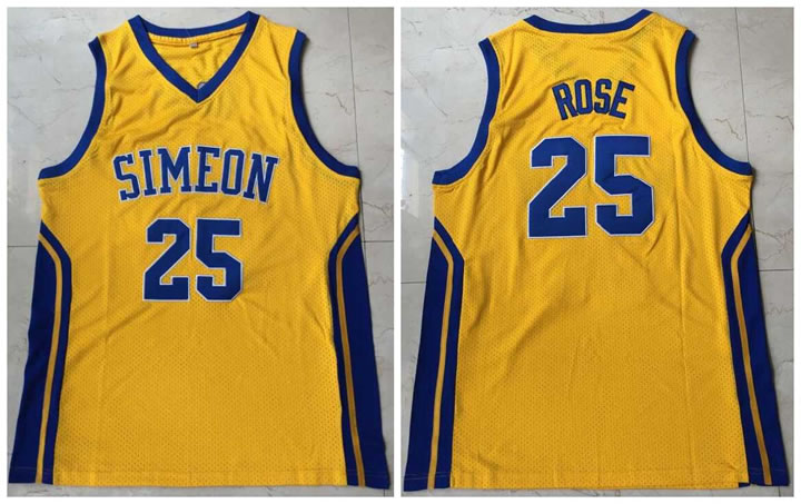 Simeon 25 Derrick Rose Yellow High School Mesh Basketball Jersey,We sell and wholesale Simeon 25 Derrick Rose Yellow High School Mesh Basketball Jersey on line form chian!